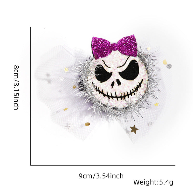Accessoires pour épingles à cheveux en maille fantôme et citrouille d'Halloween