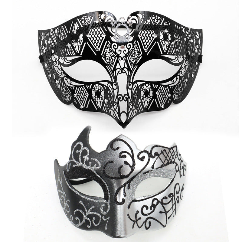 Masquerade Carnival Black Half Face Diamond Mask