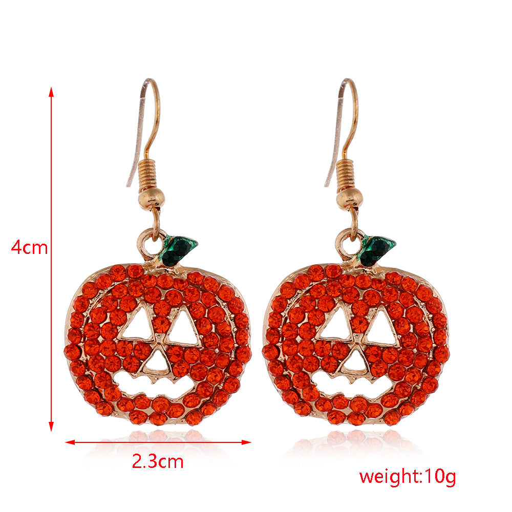 Halloween Women Fashion Drip Oil Spider Web Earrings