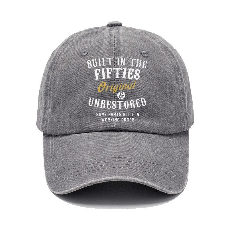 Men Women Fashion Casual Vintage Solid Color Letter Cap