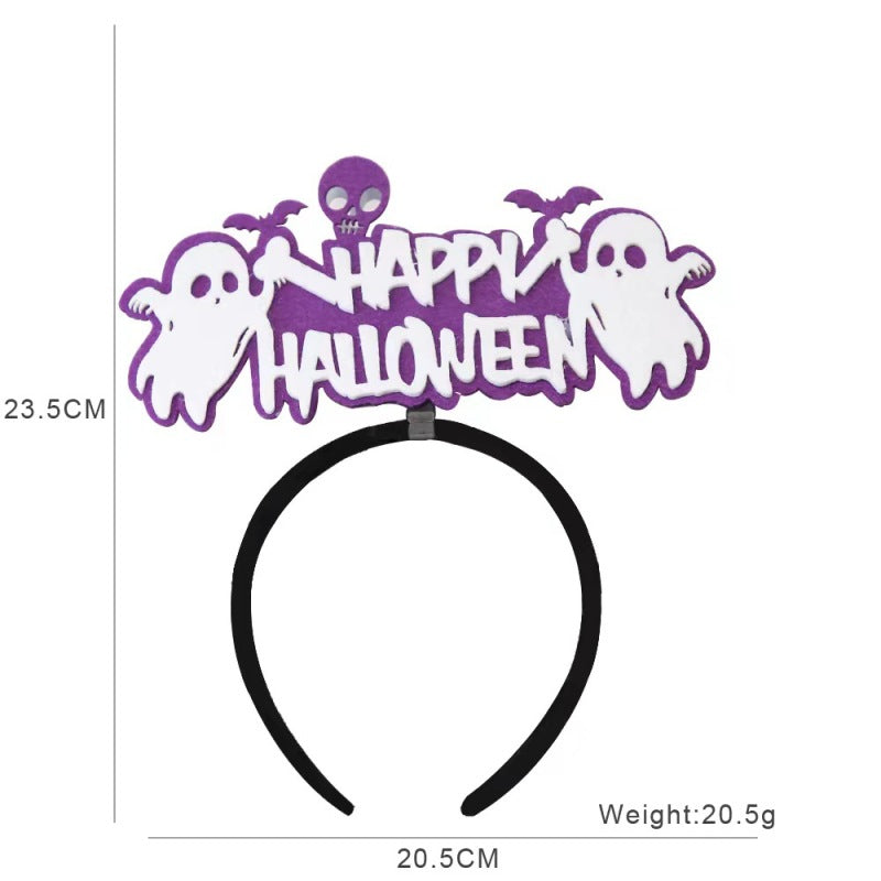 Bandeau d'Halloween pour enfants, accessoires de fête fantôme, citrouille et squelette
