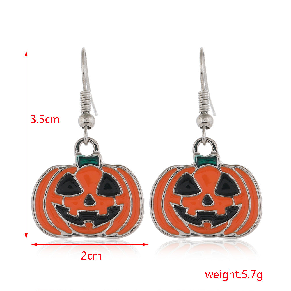 Halloween Women Fashion Drip Oil Spider Web Earrings