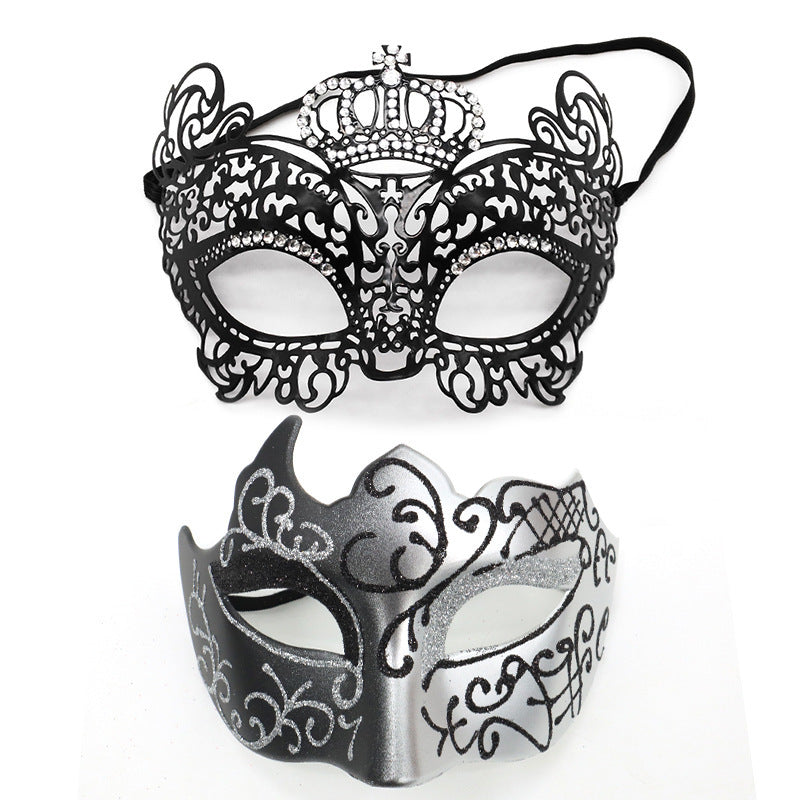Masquerade Carnival Black Half Face Diamond Mask