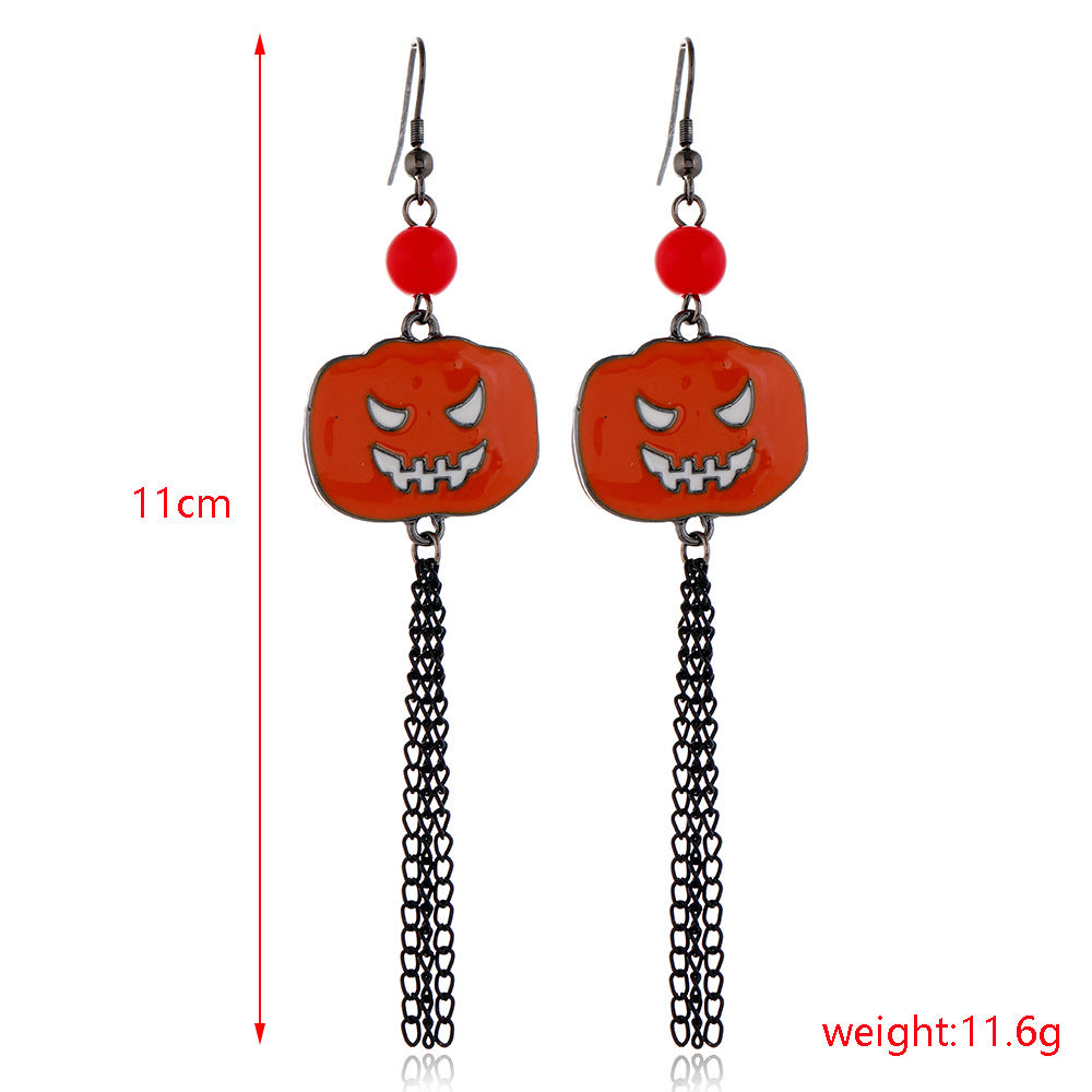 Halloween Women Fashion Drip Oil Spider Web Earrings