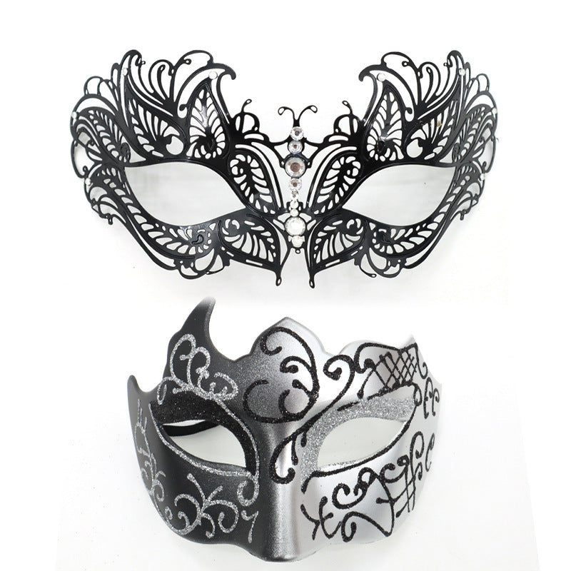 Masquerade Carnival Black Half Face Diamond Mask