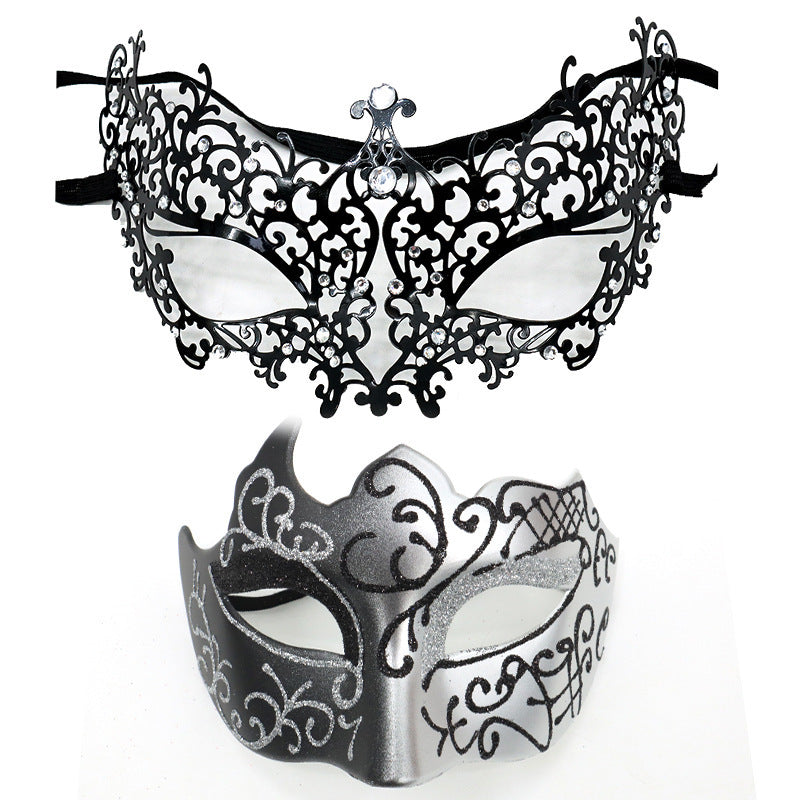 Masquerade Carnival Black Half Face Diamond Mask