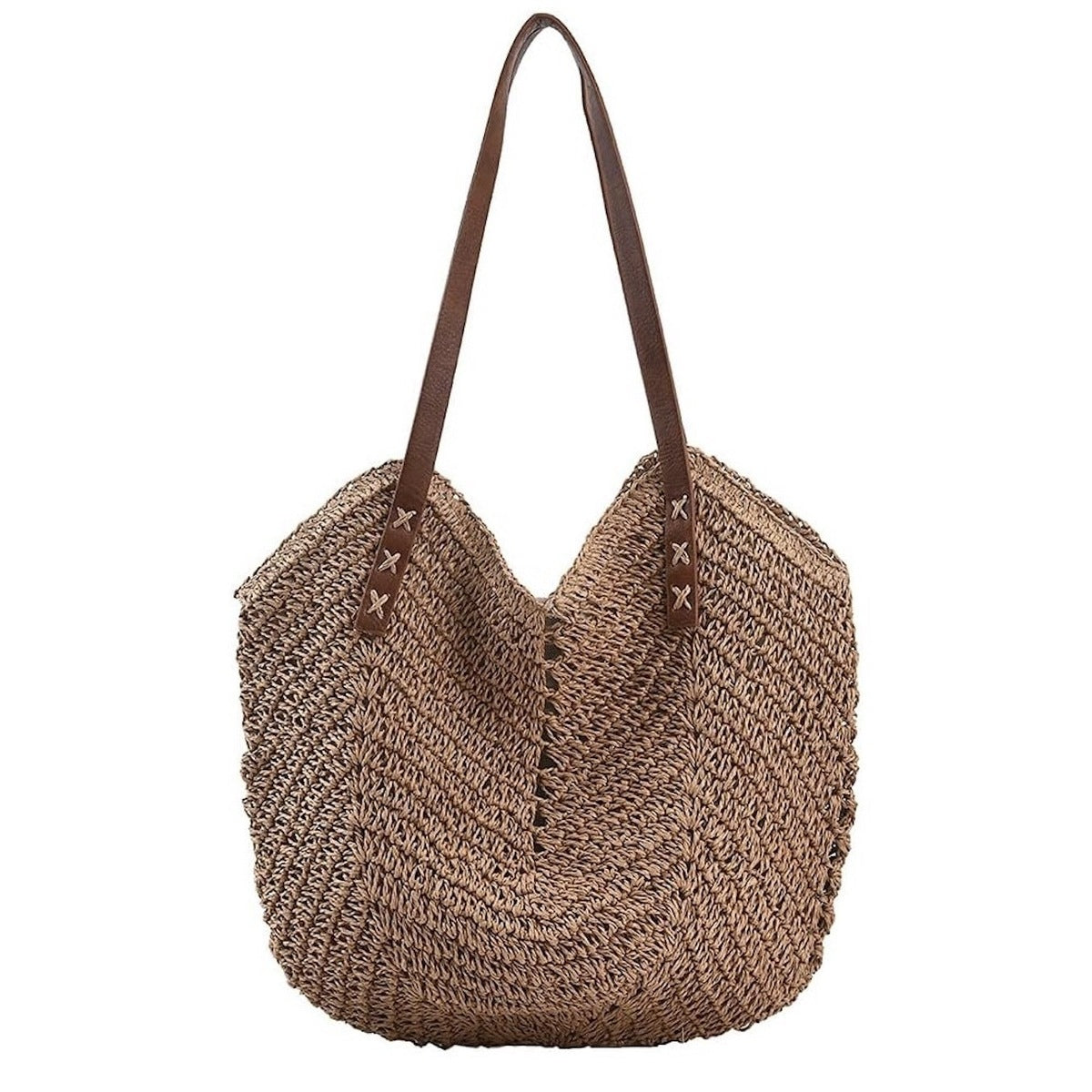 Women Fashion Casual Straw Woven Large Tote Bag