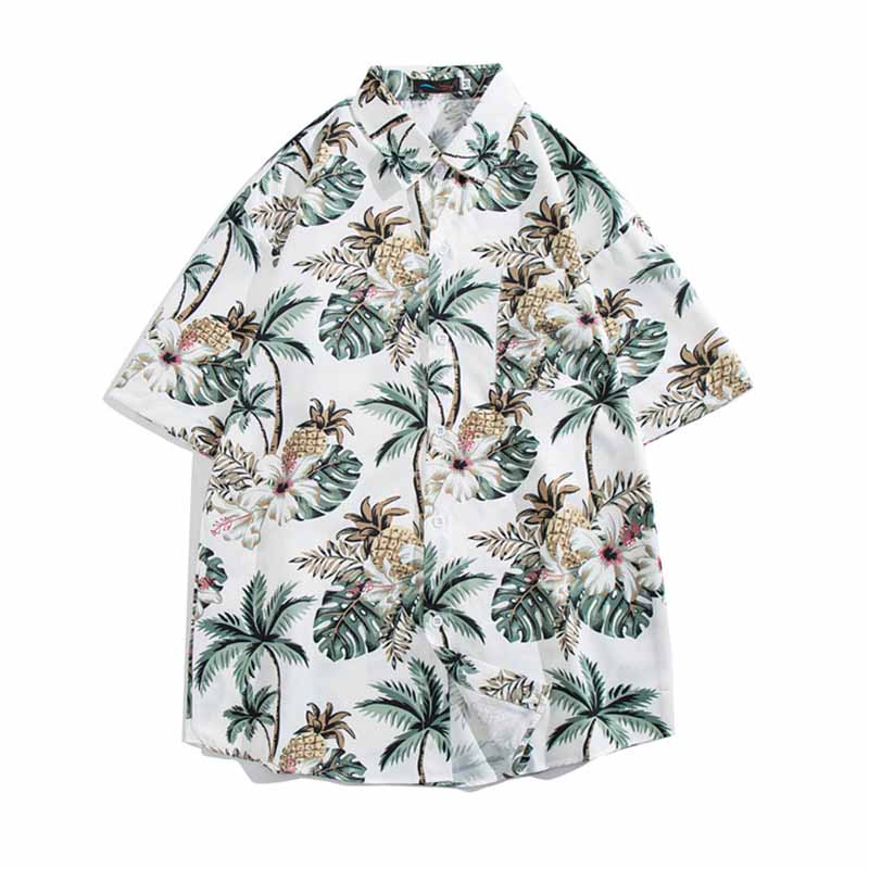 Camisa hawaiana informal vintage de vacaciones para hombre