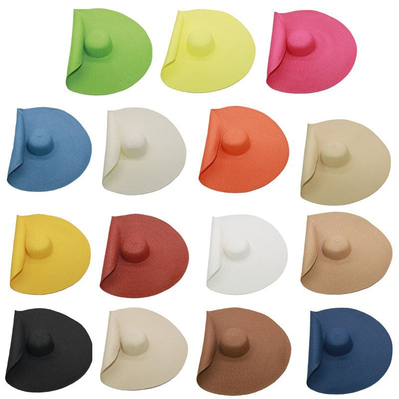 Beach Holiday Straw Collapsible Sun Hat with Color Options