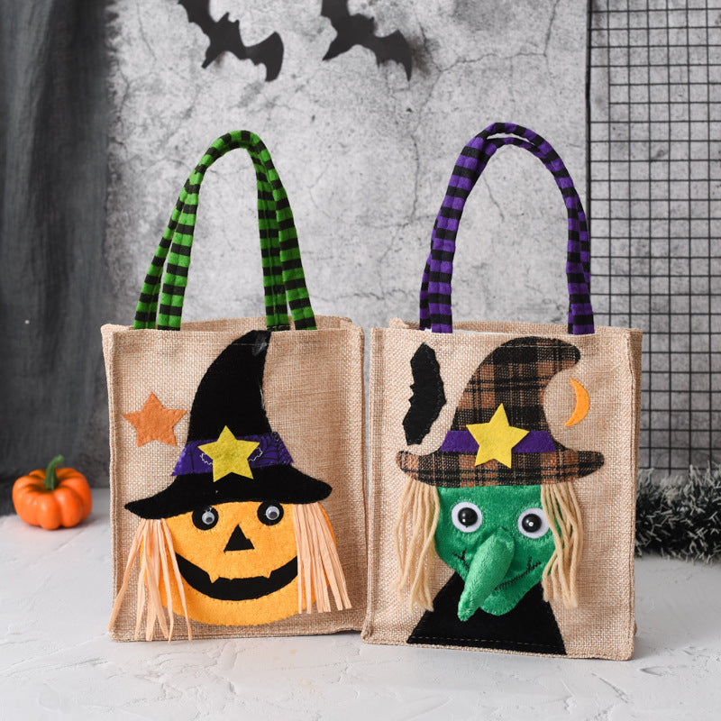 Bolso de mano con decoración de calabaza de Halloween para mujer