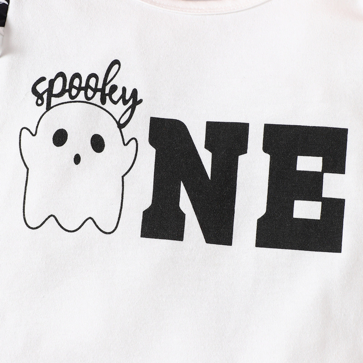 Conjunto de mono y falda con estampado de letras de Halloween para niñas pequeñas