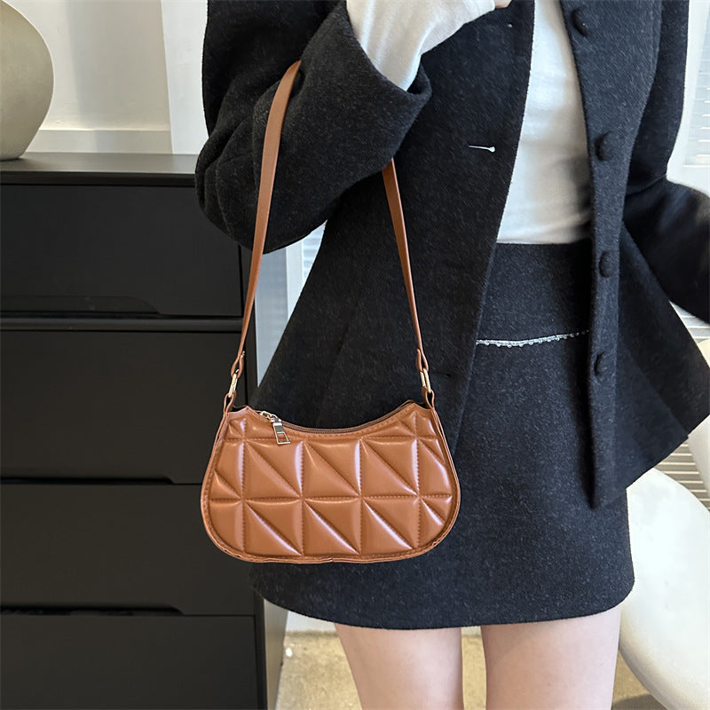 Bolso de hombro sencillo de color liso para mujer