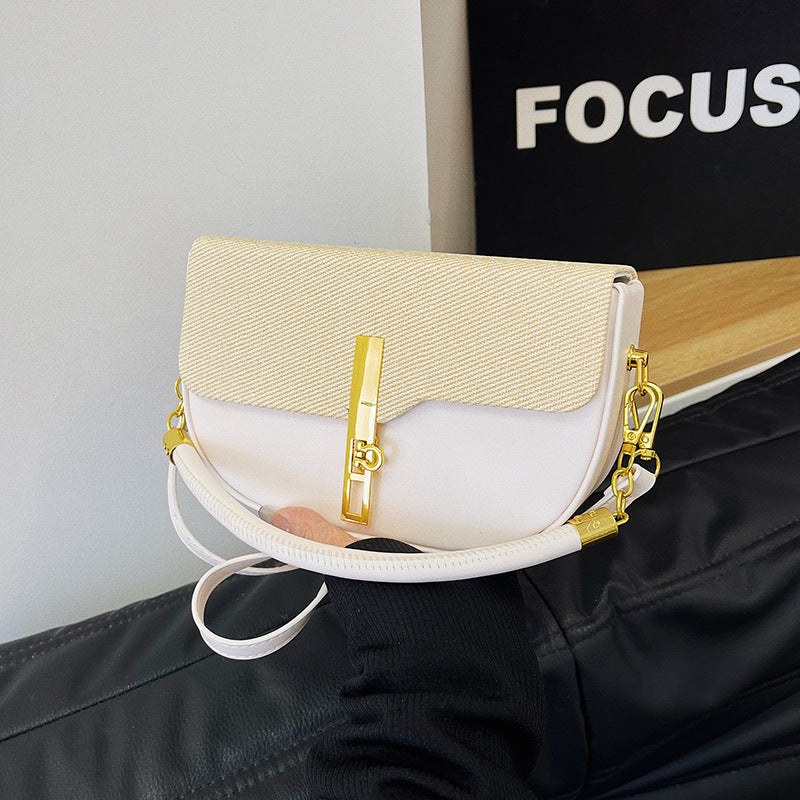 Fashion Stitching Contrast Shoulder Bag