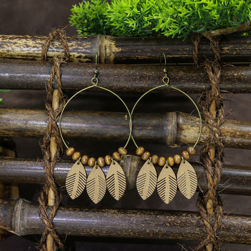 Boucles d'oreilles à pompons vintage de style ethnique bohème
