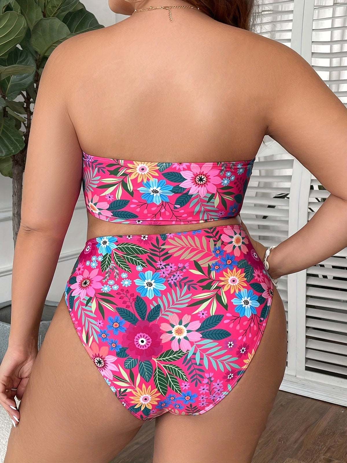 Maillot de bain bikini sexy grande taille à imprimé floral pour femmes