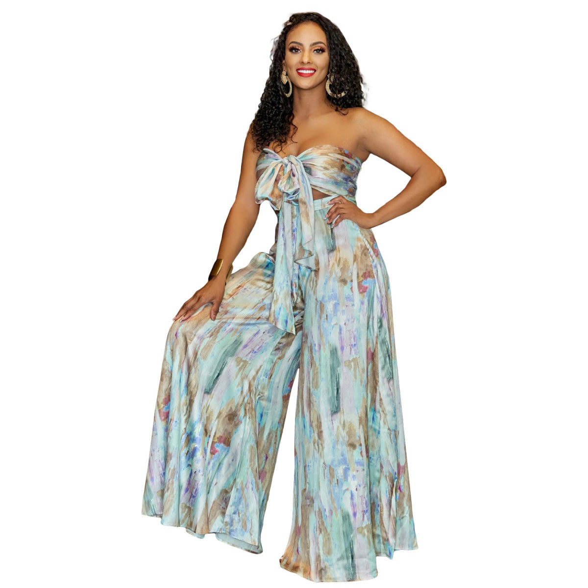 Summer Vacation Tie Dye Bow Knot Two-Piece Set