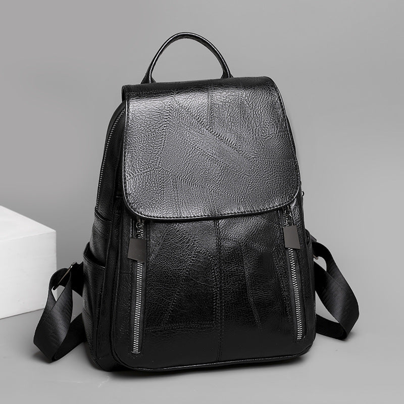 Women Large Capacity Retro Travel Leather Backpack