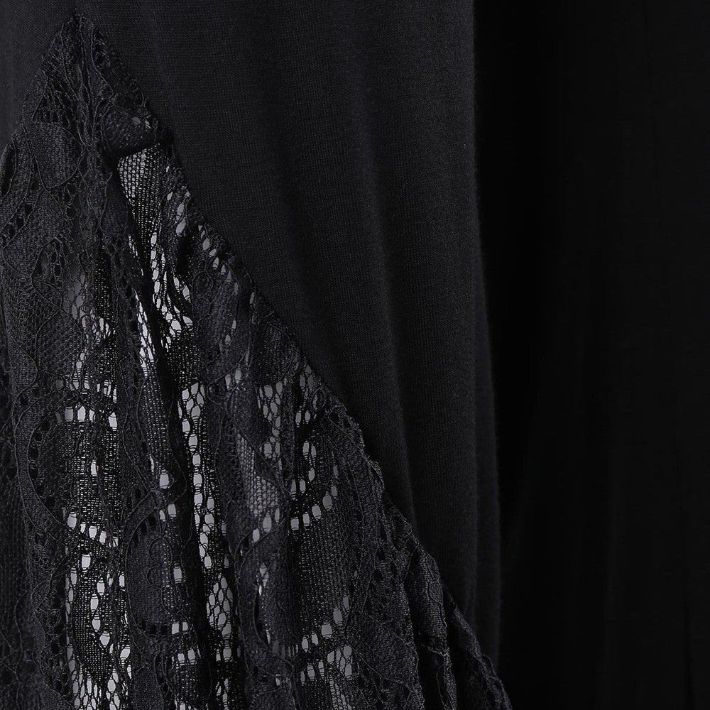 Women Black Gothic Lace Flared Pants