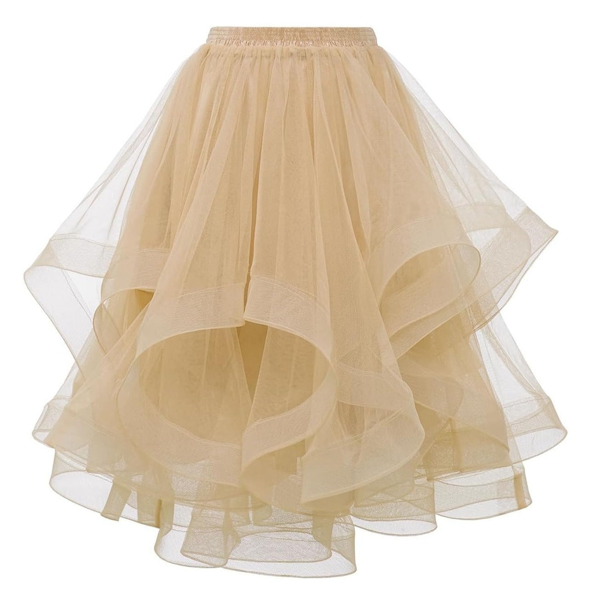Falda plisada de malla de color sólido elegante de moda para mujer