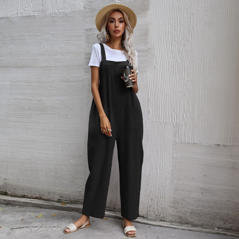 Cozy Cotton Linen Women's Sleeveless Jumpsuit