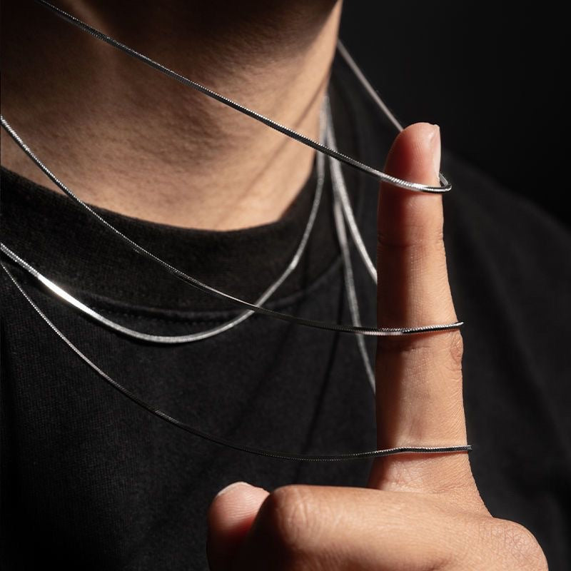 Men Fashion Simple Titanium Steel Necklace