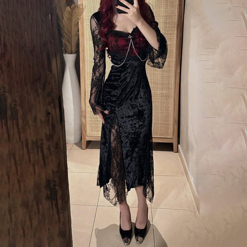Robe élégante en dentelle gothique pour femme