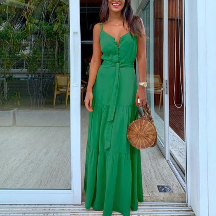 Robe nuisette de couleur unie pour les vacances d'été