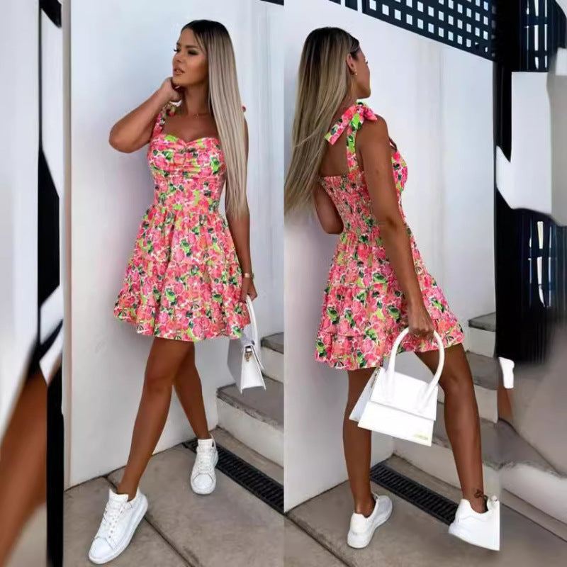 Summer Vacation Women Floral Print Sundress