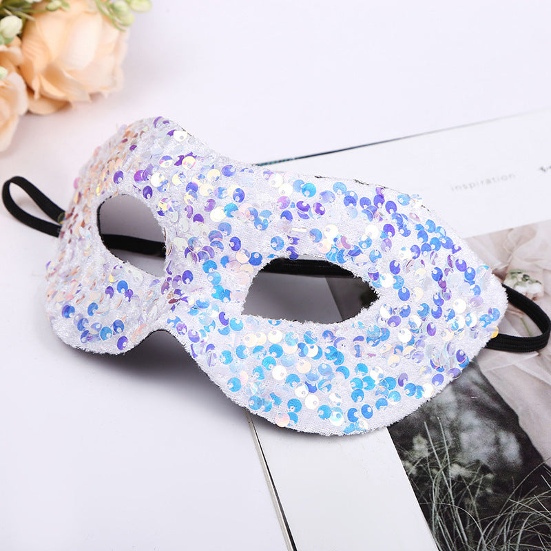 Masque de maquillage dégradé à paillettes de haute qualité pour Halloween et Noël