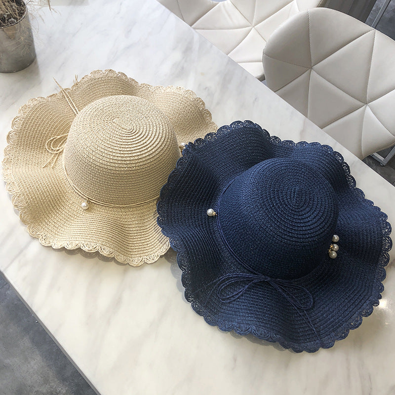 Chapeau de soleil en paille décontracté pour femme, style vacances