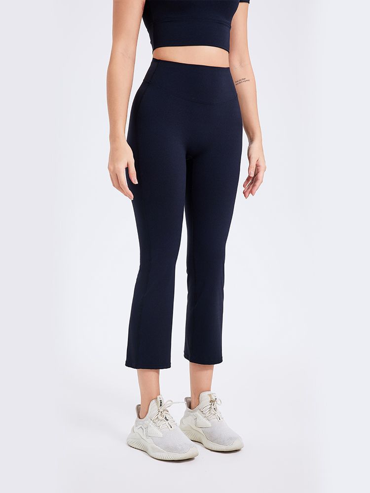 Pantalon de yoga taille haute décontracté pour femme, couleur unie