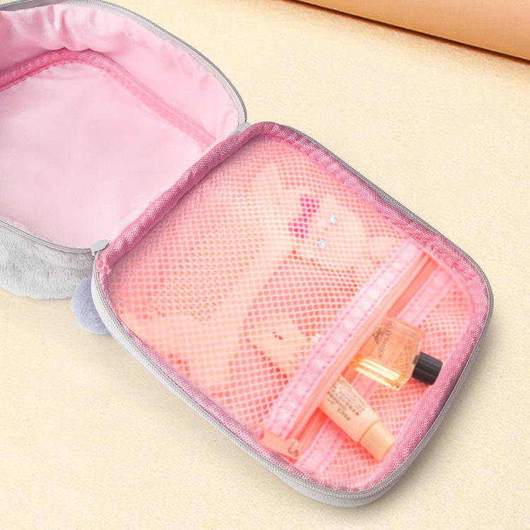 Bolsa de cosméticos bordada con dibujos de animales para mujer