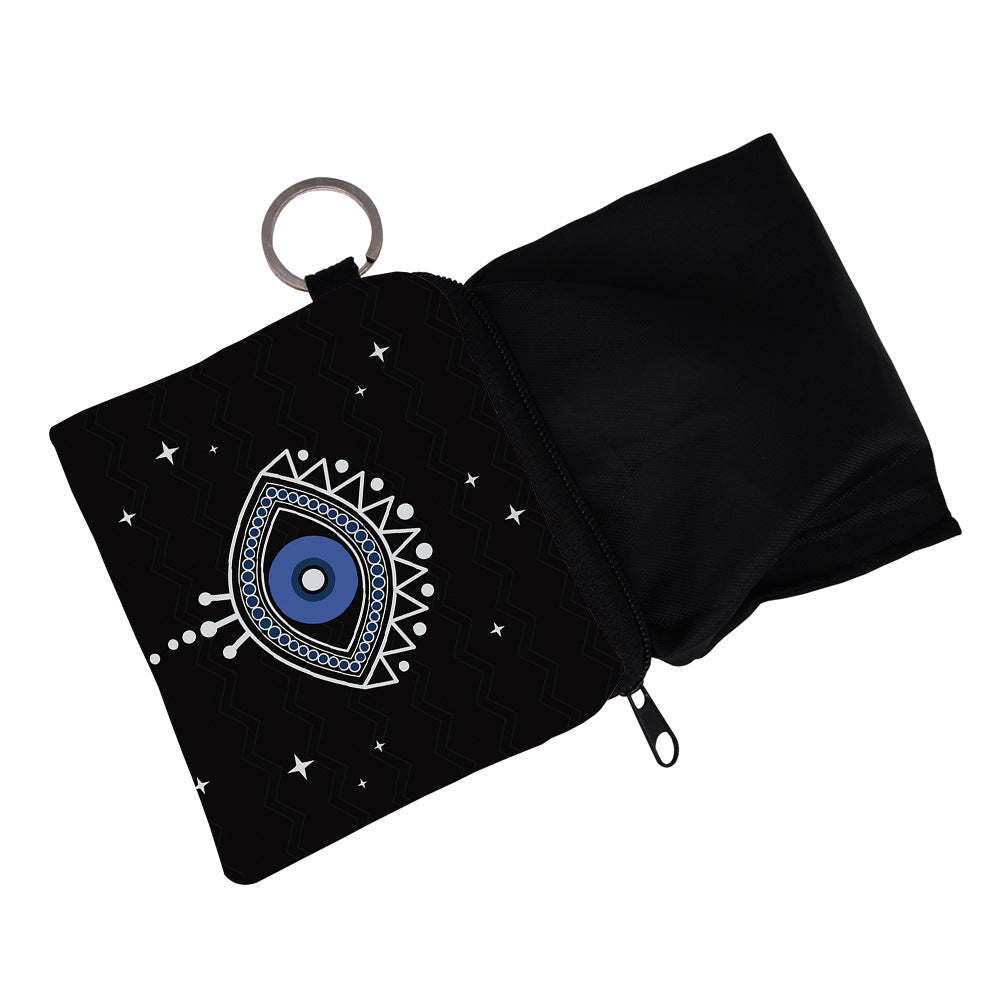 Women Fashion Evil Eye Print Mini Wallet