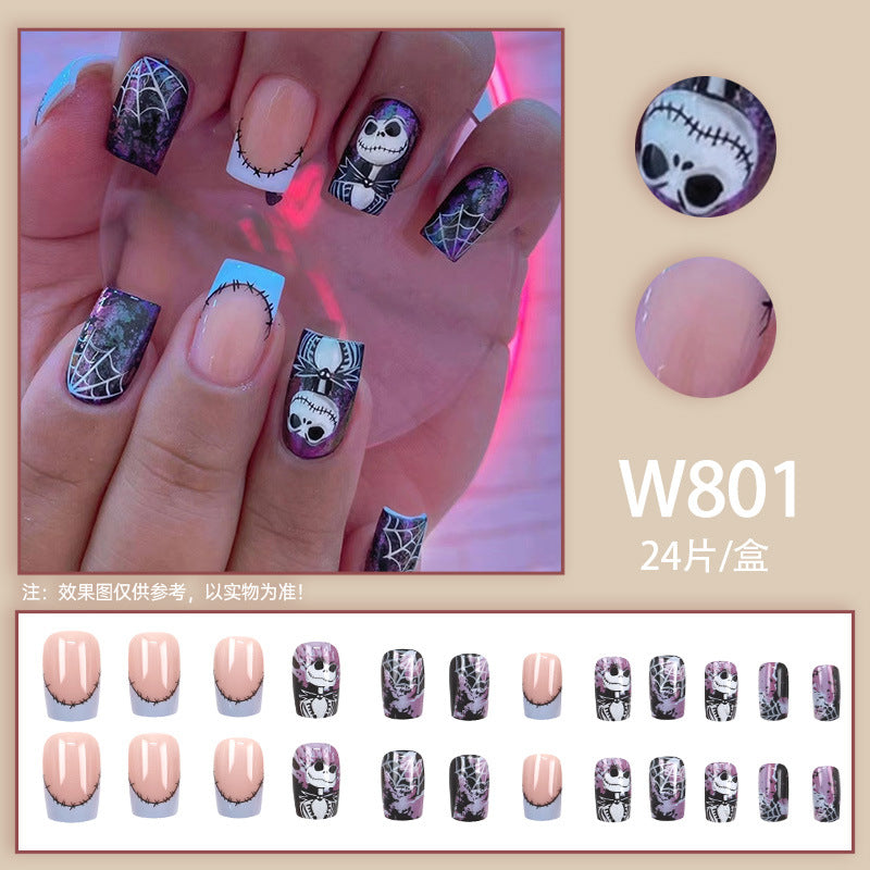 Autocollants pour nail art fantômes d'Halloween avec motif Web