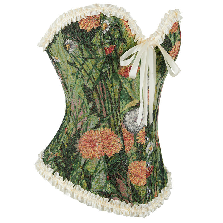 Women Fashion Retro Oil Painting Printed Corset Top