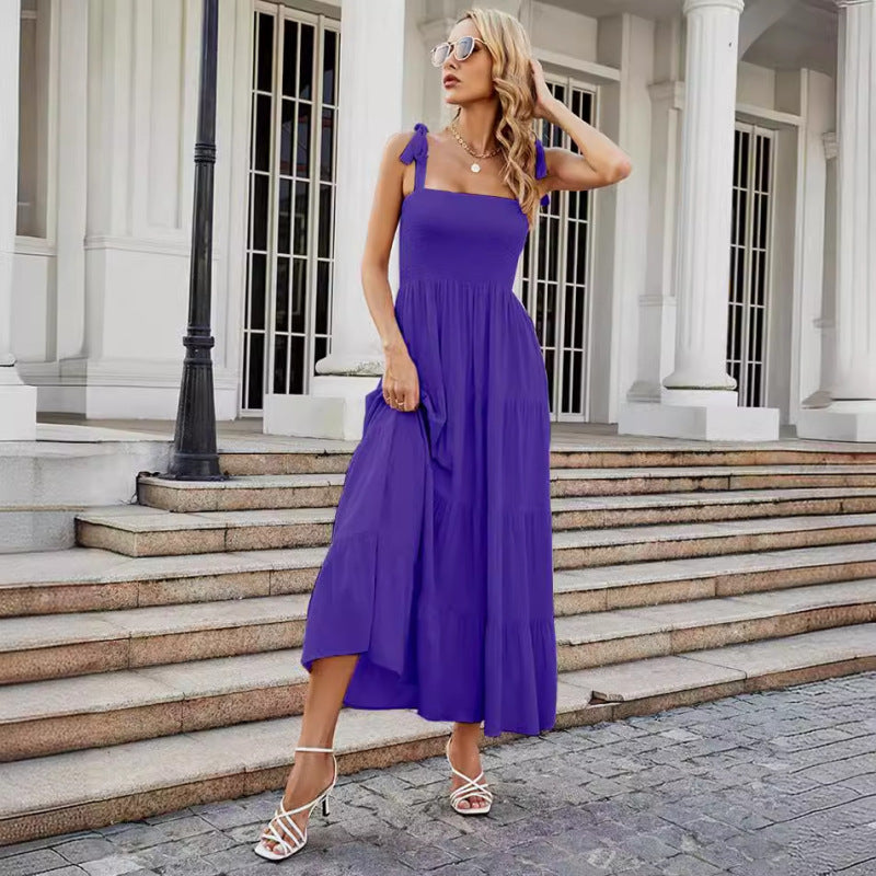 Vestido largo informal de vacaciones para mujer, sin espalda y a la moda