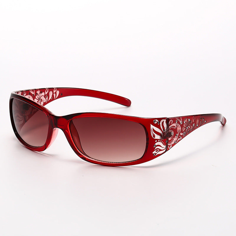 Gafas de sol con montura hueca y degradado para mujer, estilo retro, ovaladas, para PC.