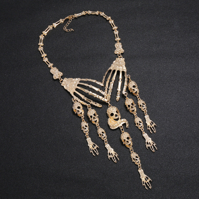 Collar de fantasma de Halloween exagerado estilo punk retro para mujer