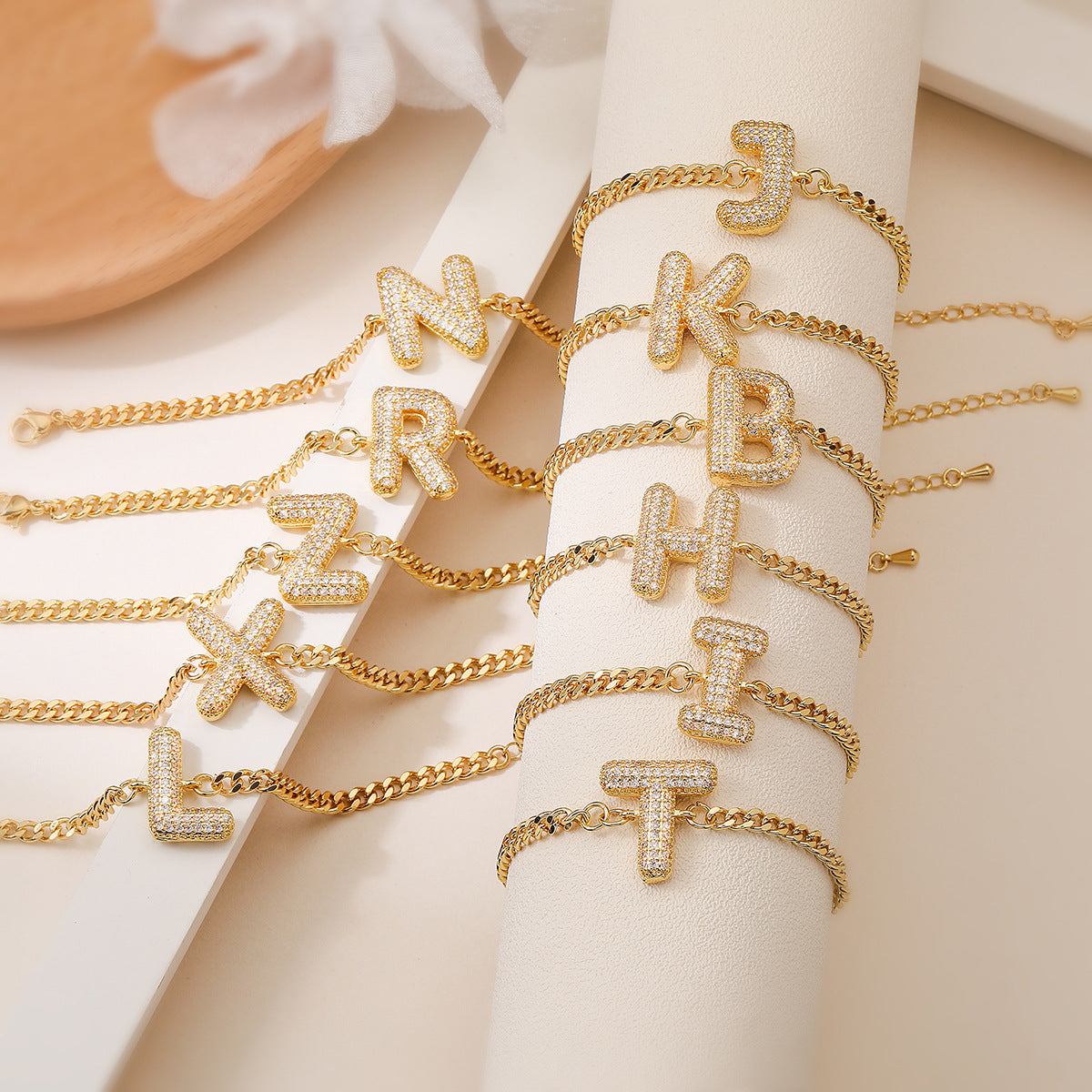 Fashion 26 Zircon Alphabet Bracelet
