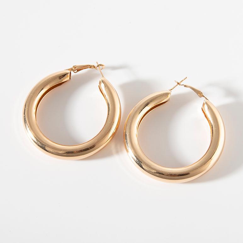 Women Fashion Simple Big Circle Earrings