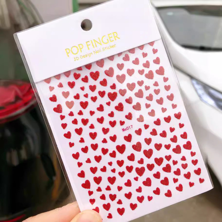 Pegatinas de uñas de amor para San Valentín