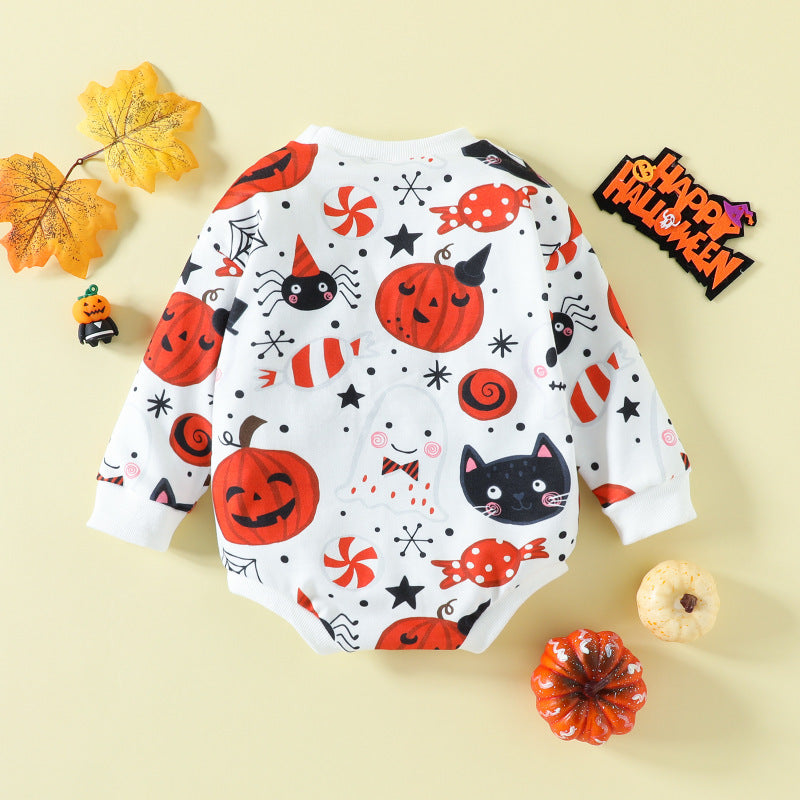 Body con estampado de calabaza de dibujos animados para bebé recién nacido
