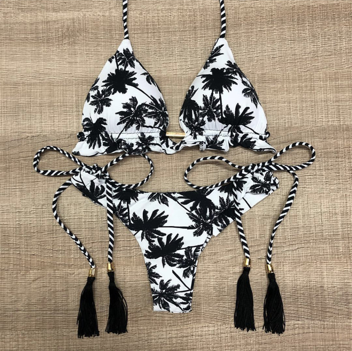Maillot de bain bikini dos nu imprimé sexy pour femme