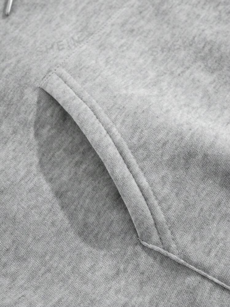 Sweat à capuche ample et décontracté pour femme avec imprimé lettres