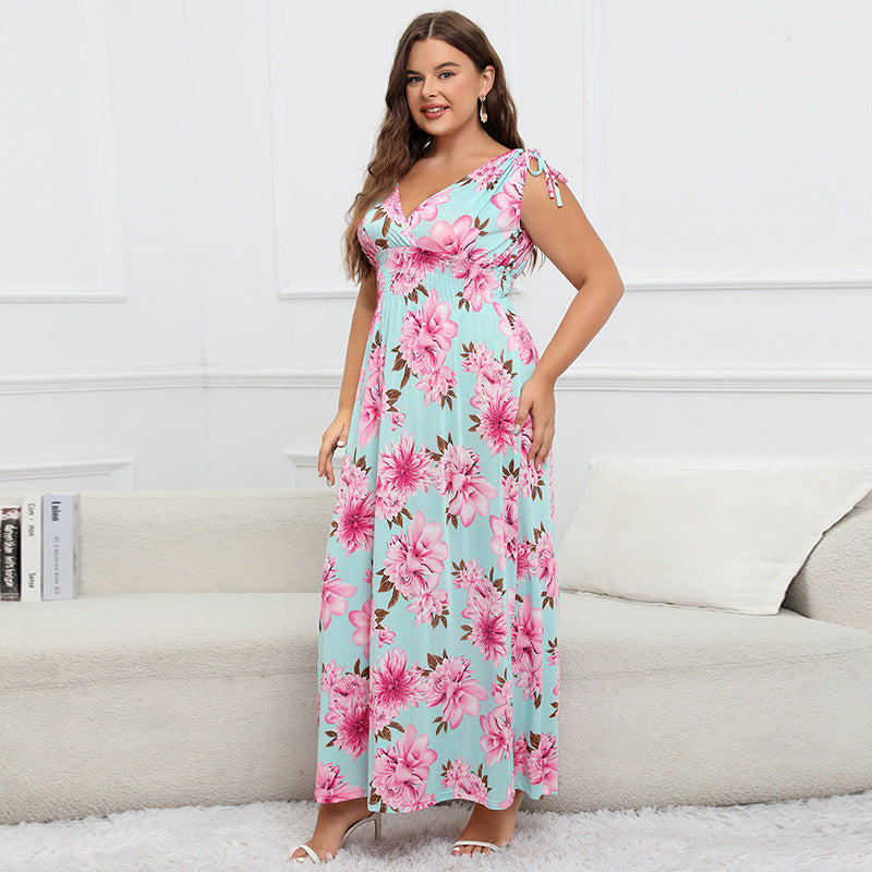 Plus Size Women's Casual Floral Maxi Dress
