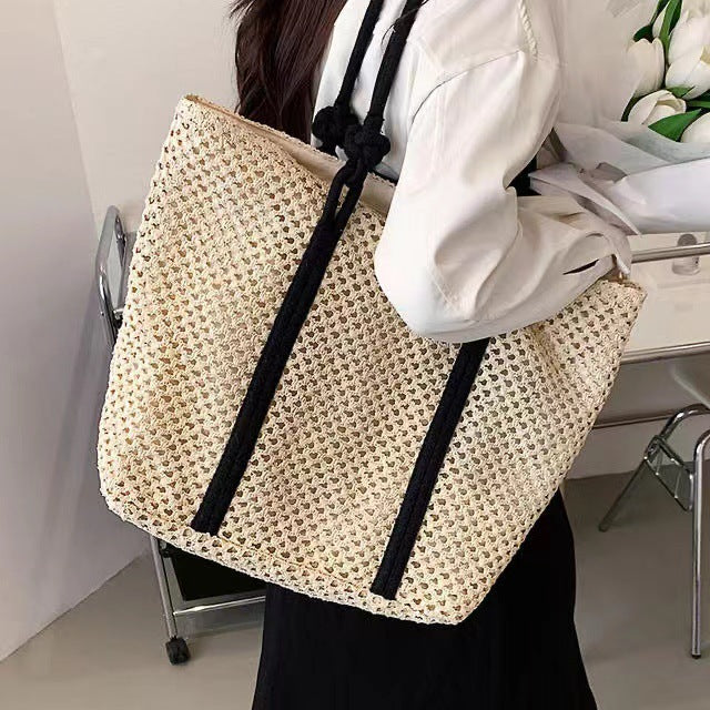Bohemian Vintage Hollow-Out Large Woven Tote Bag