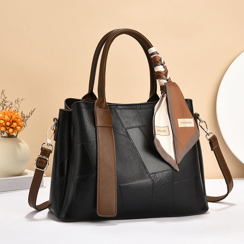 Bolso de mano informal de lona con cinta para mujer