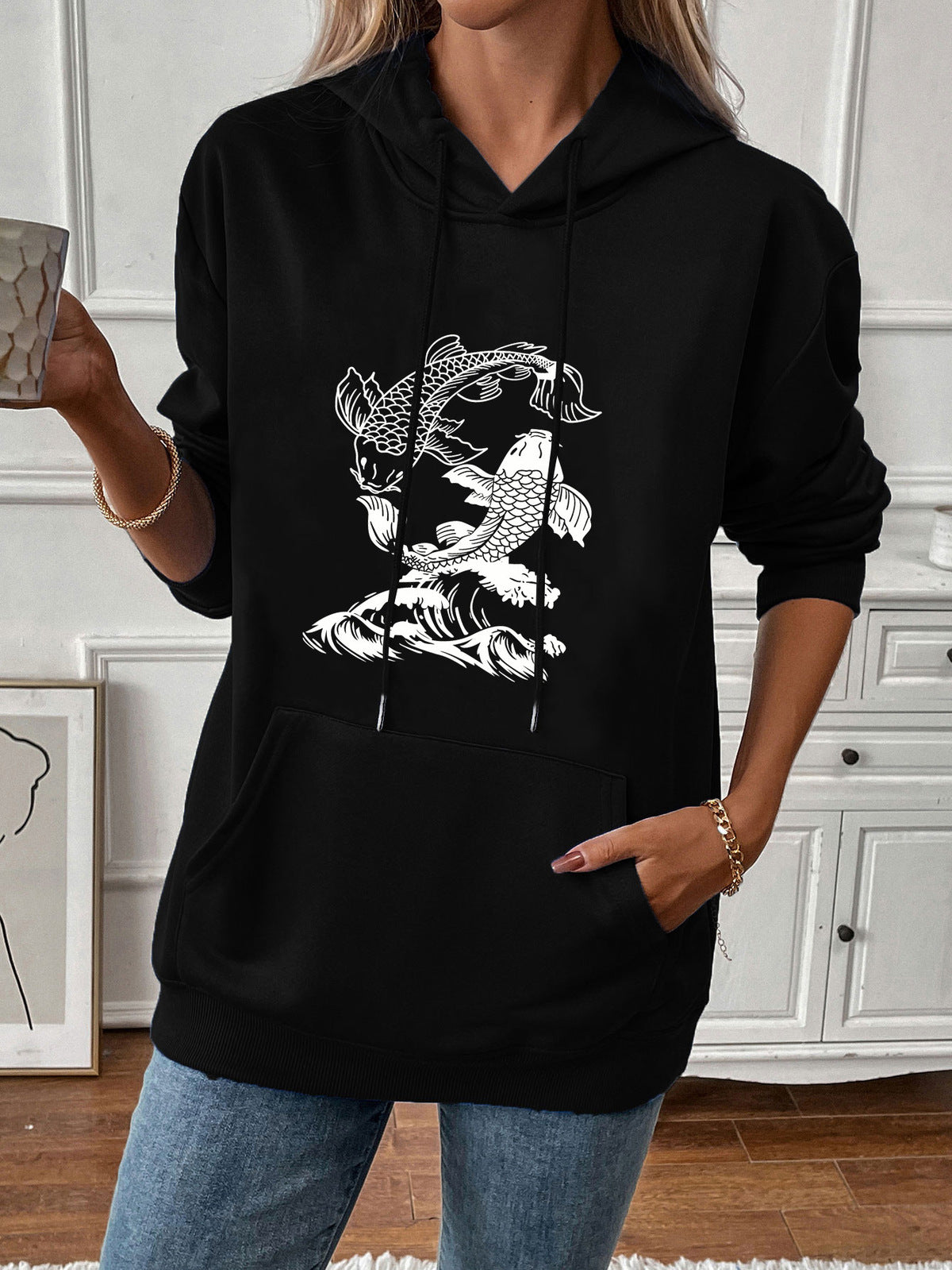 Women's Casual Print Hoodie - Scenery Pullover