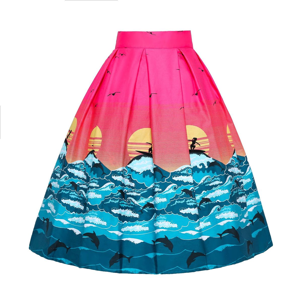 Falda plisada estampada elegante de moda para mujer
