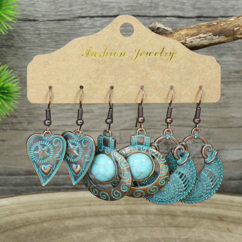 Boucles d'oreilles à pompons créatives de style ethnique bohème rétro